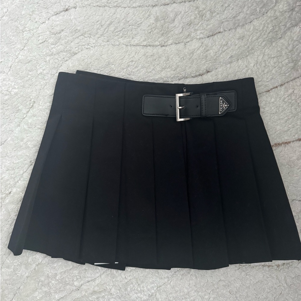 Prada Black Mini Skirt with Belt